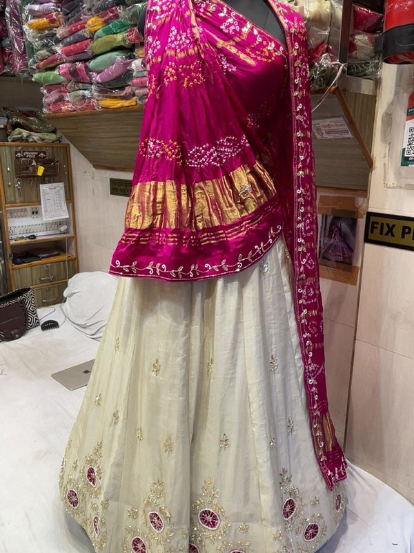 Pure Gazi Satin Silk Handwork Lehenga