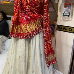 Pure Gazi Satin Silk Handwork Lehenga