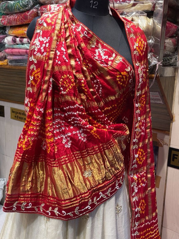 Pure Gazi Satin Silk Handwork Lehenga