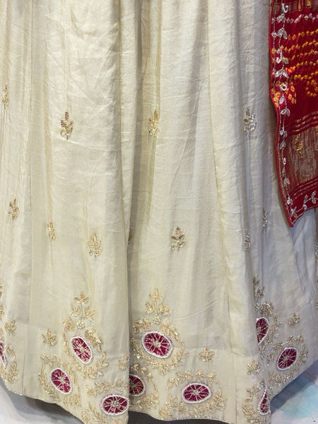 Pure Gazi Satin Silk Handwork Lehenga
