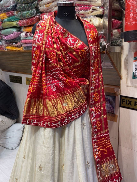 Pure Gazi Satin Silk Handwork Lehenga