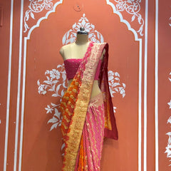 Pure Khaddi Georgette Multicolour Saree