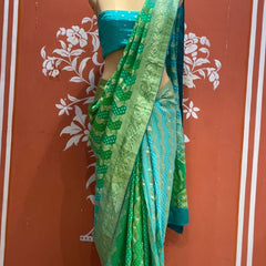 Pure Khaddi Georgette Multicolour Saree