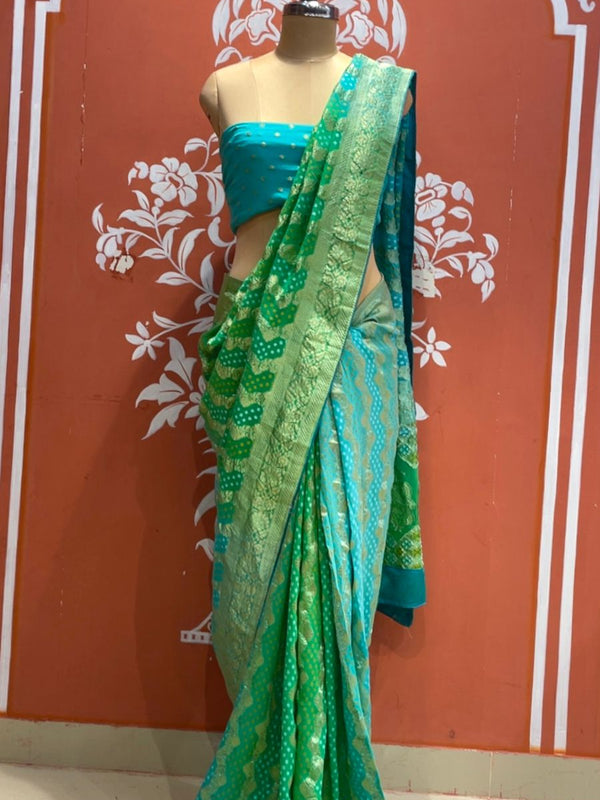 Pure Khaddi Georgette Multicolour Saree