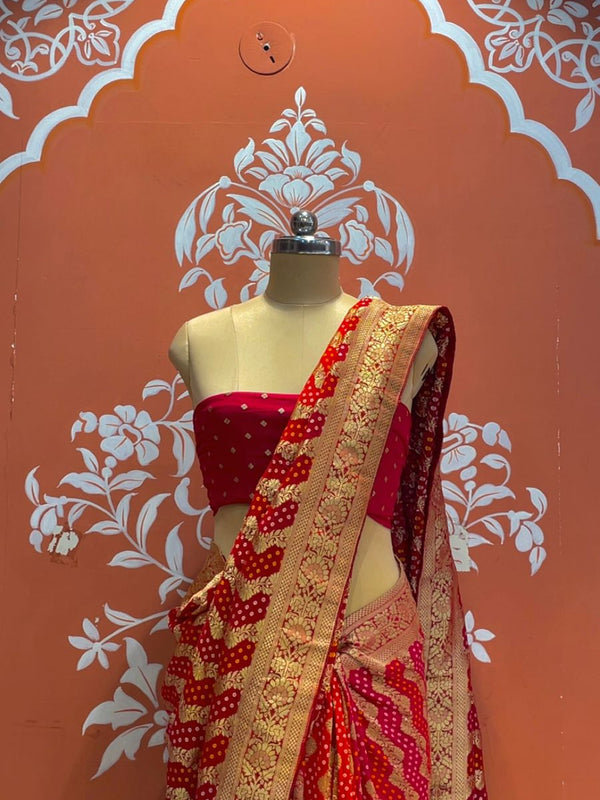 Pure Khaddi Georgette Multicolour Saree