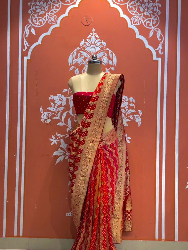 Pure Khaddi Georgette Multicolour Saree