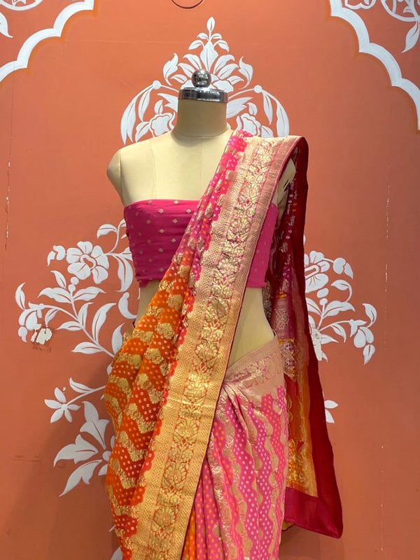 Pure Khaddi Georgette Multicolour Saree