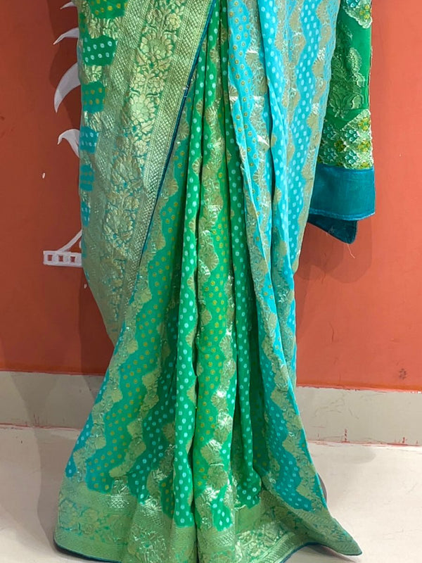 Pure Khaddi Georgette Multicolour Saree