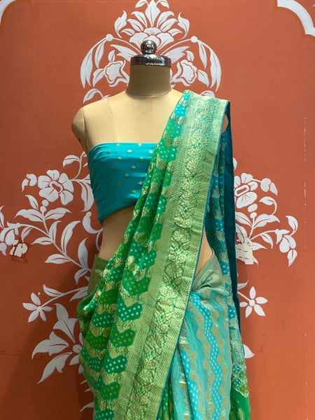 Pure Khaddi Georgette Multicolour Saree