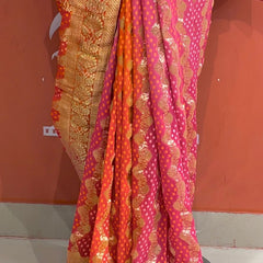 Pure Khaddi Georgette Multicolour Saree