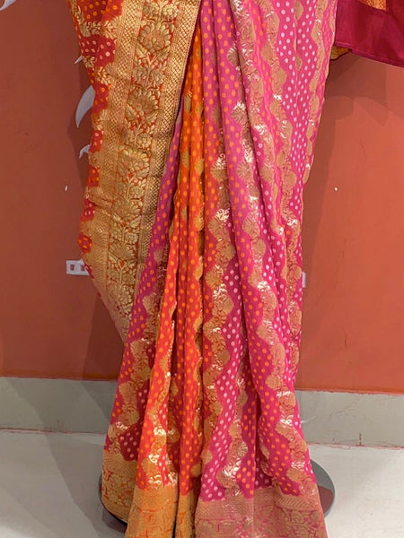 Pure Khaddi Georgette Multicolour Saree