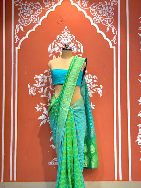 Pure Khaddi Georgette Multicolour Saree