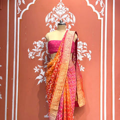 Pure Khaddi Georgette Multicolour Saree