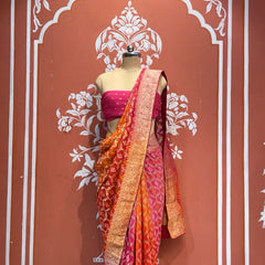 Pure Khaddi Georgette Multicolour Saree