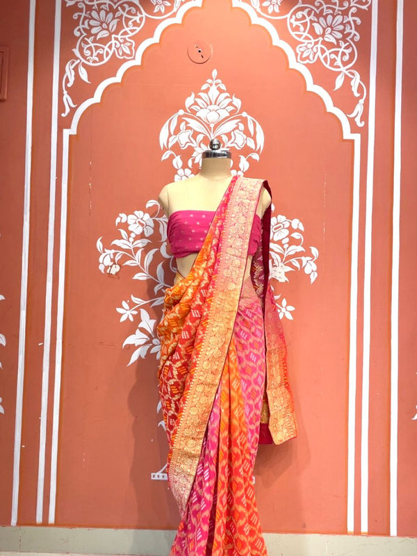 Pure Khaddi Georgette Multicolour Saree