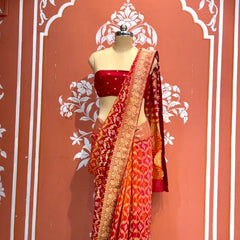 Pure Khaddi Georgette Multicolour Saree
