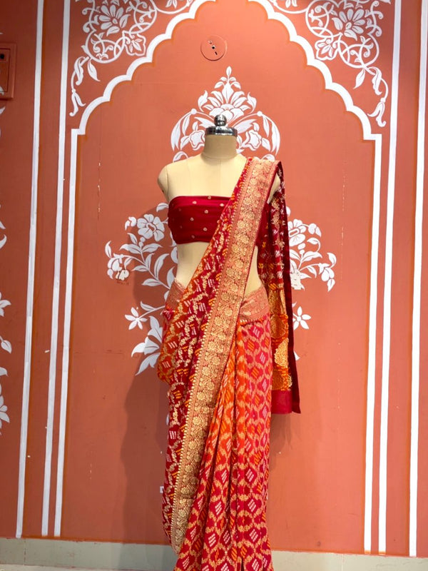 Pure Khaddi Georgette Multicolour Saree