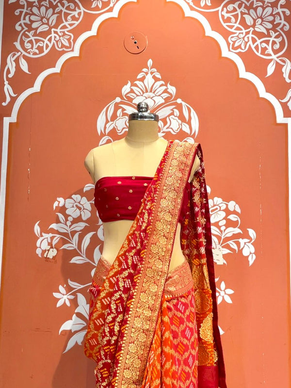 Pure Khaddi Georgette Multicolour Saree