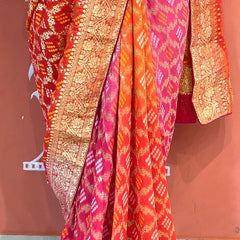 Pure Khaddi Georgette Multicolour Saree
