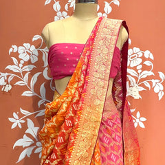 Pure Khaddi Georgette Multicolour Saree
