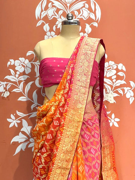Pure Khaddi Georgette Multicolour Saree
