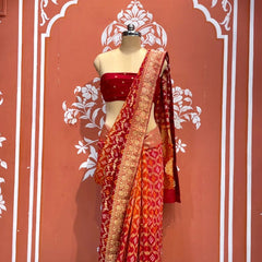 Pure Khaddi Georgette Multicolour Saree