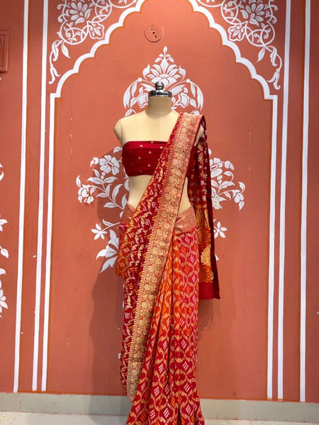 Pure Khaddi Georgette Multicolour Saree