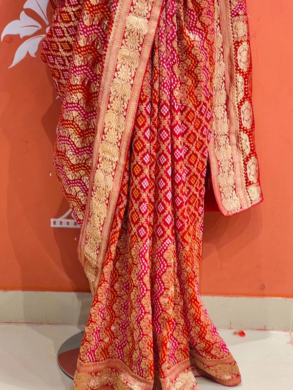 Pure Khaddi Georgette Multicolour Saree