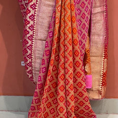 Pure Khaddi Georgette Multicolour Saree