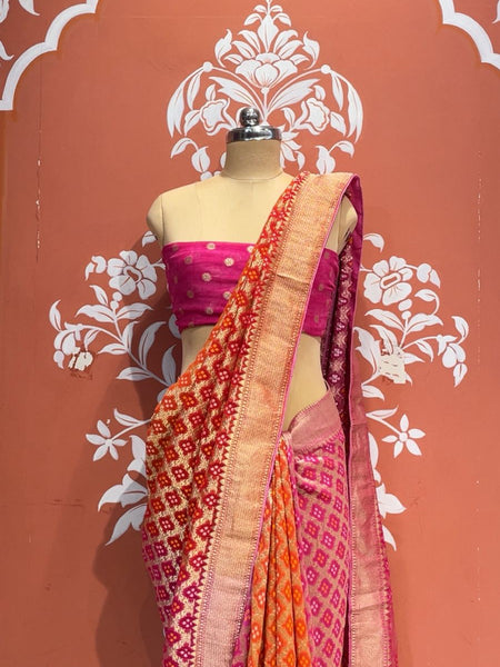 Pure Khaddi Georgette Multicolour Saree