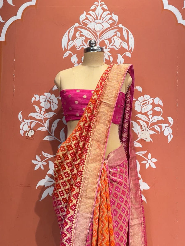 Pure Khaddi Georgette Multicolour Saree