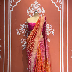 Pure Khaddi Georgette Multicolour Saree