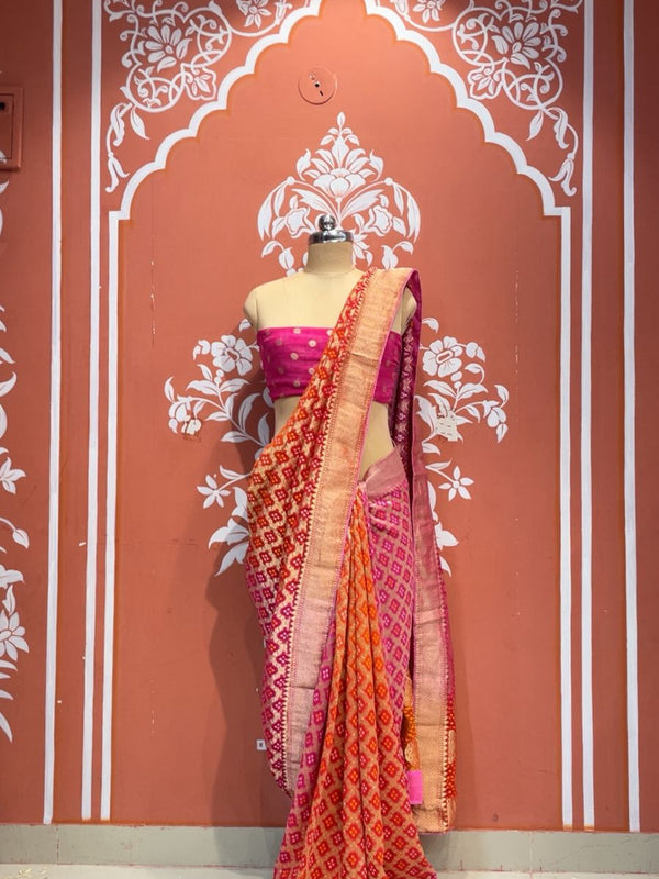 Pure Khaddi Georgette Multicolour Saree