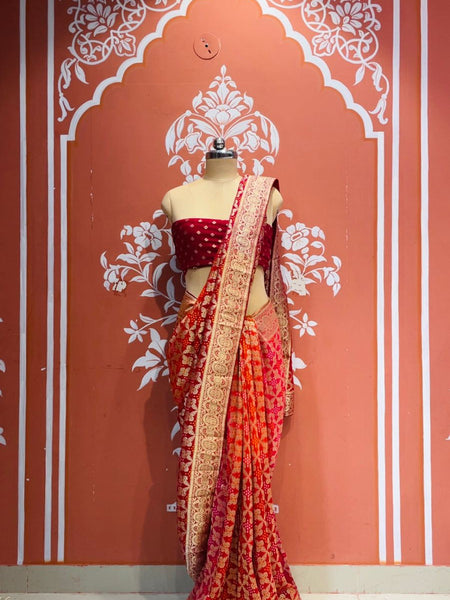 Pure Khaddi Georgette Multicolour Saree