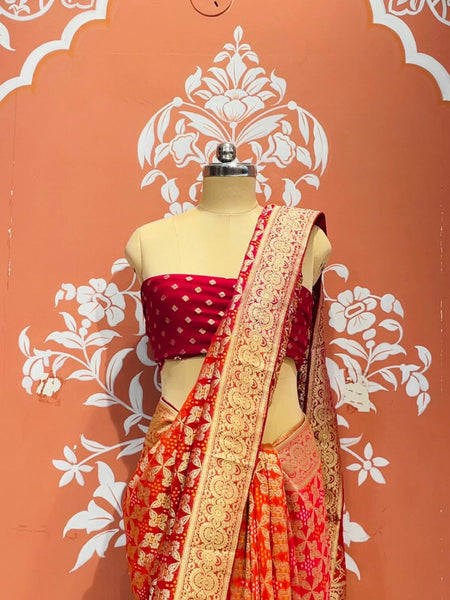 Pure Khaddi Georgette Multicolour Saree
