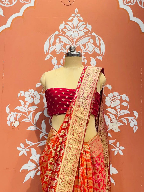 Pure Khaddi Georgette Multicolour Saree