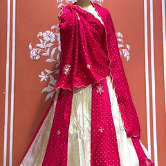Pure Gazi Satin Silk and Tissue Kacchi Patti lehenga