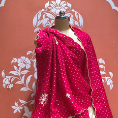 Pure Gazi Satin Silk and Tissue Kacchi Patti lehenga