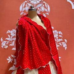 Pure Gazi Satin Silk and Tissue Kacchi Patti lehenga