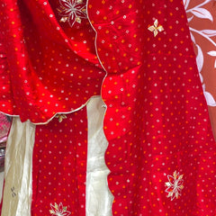 Pure Gazi Satin Silk and Tissue Kacchi Patti lehenga