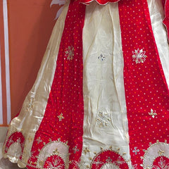 Pure Gazi Satin Silk and Tissue Kacchi Patti lehenga