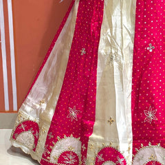 Pure Gazi Satin Silk and Tissue Kacchi Patti lehenga