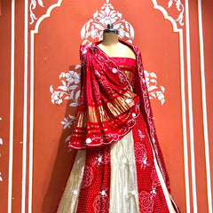 Pure Gazi Satin Silk and Tissue Kacchi Patti lehenga