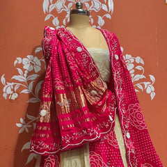 Pure Gazi Satin Silk and Tissue Kacchi Patti lehenga