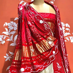 Pure Gazi Satin Silk and Tissue Kacchi Patti lehenga