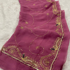 Pure Zari work Semi Chiffon saree
