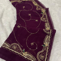 Pure Zari work Semi Chiffon saree