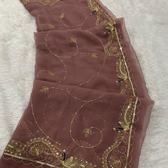 Pure Zari work Semi Chiffon saree