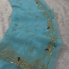 Pure Zari work Semi Chiffon saree