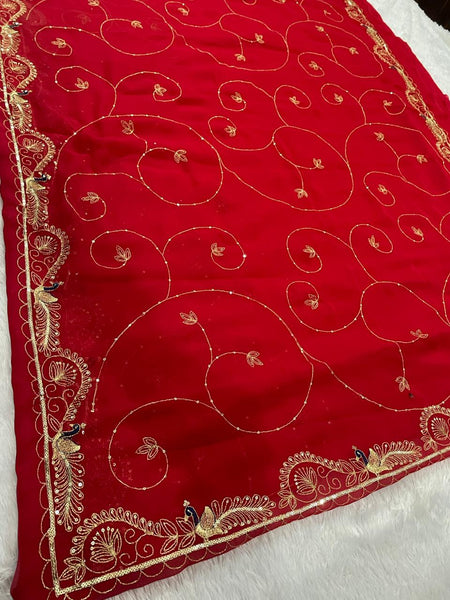 Pure Zari work Semi Chiffon saree